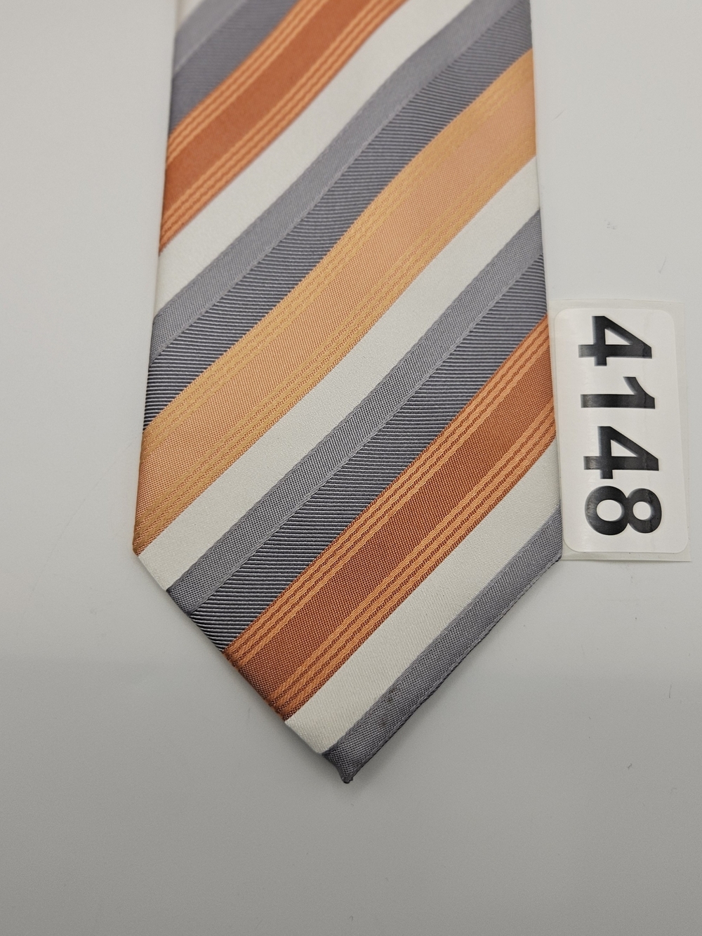 Vintage Striped Orange and Gray Jeffery Beene Men's Tie Hand Made #4148